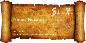 Zsebe Natasa névjegykártya